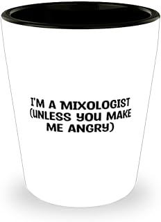 Unique Idea Mixologist Gifts, I'm a Mixologist (unless you make me), Graduation Gifts, Shot Glass For Mixologist from Colleagues, Cocktail shaker, Martini glass, Cocktail recipe book, Cocktail party