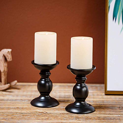 2 Pcs Black Pillar Candle Holders, Most Ideal For 3" Pillar Candles, Gifts For Wedding, Party, Home, Spa, Reiki, Votive Candle (2 X S) #TOP1