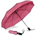 Repel Umbrella Parapluie résistant au vent – Parapluie automatique compact, léger, pliable, résistant et facile à porter – Petit parapluie de poche pliant unisexe – Rose vif
