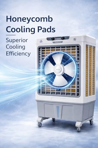Image of Navigator 130 Air Cooler | 130L Tank | 4800 m /hr Air Flow | 21 Inch Fan | Heavy Duty Motor | Ice Chamber | Honeycomb Pads | Desert Cooler for Home & Commercial Use
