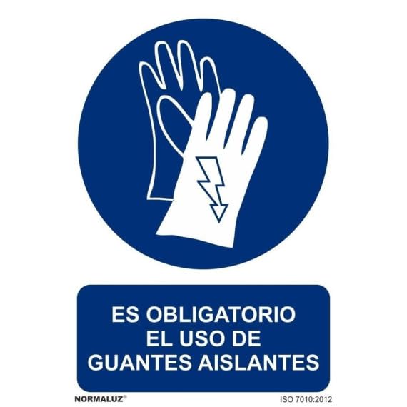 Señal de seguridad con tintas UV Es Obligatorio El Uso Guantes Aislantes SEKURECO