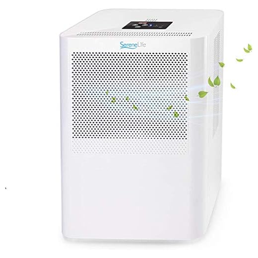 SereneLife Portable Electric Mini Dehumidifier-322 Square Feet Quiet Compact Small Dehumidifiers for Home Closet Basement w/ 3L Water Tank Capacity, Removes Moisture Mold Mildew, White