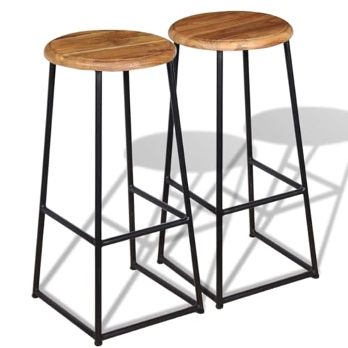 Fascino in legno massiccio: ogni sedia da bar in vero teak porta calde tonalità naturali e venature uniche nella tua casa. Il legno lucido e laccato si prende cura facilmente, mentre la seduta larga 35 x 35 cm ha una portata fino a 110 kg, robusta e durevole per il piacere quotidiano