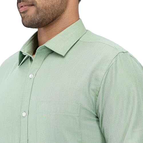 Image of Park Avenue Men's Slim Fit Structure Pattern Cotton Blend Semi Cutaway Collar Full Sleeve Formal Shirt