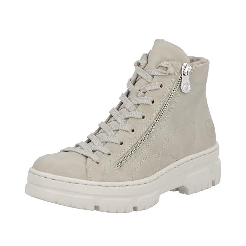 Rieker Z7410-40 Botas con Cordones sintéticas para Mujer en Gris, Beige, 43 EU