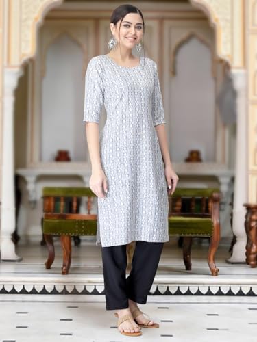 Image of Tee Projekt Versatile Crepe Kurti & Pant Set for Women Printed Kurta Set