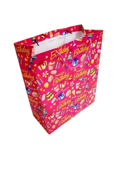 Adorn Premium Kids Birthday Party Paper Bags | Gift Bags | Gift Wrapping Bags | Return Gift Bags (Pack of 10) - 10 INCH X 12 INCH X 4 INCH (10 INCH X 12 INCH (Big), Pink) (B0CK25KLM1) Amazon Price History, Amazon Price Tracker