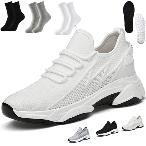 Tallure Sneakers, Hidden Height Breathable Mesh Athletic Casual Men's Elevator Sneakers,Evontiras Shoes 3 Inch Taller