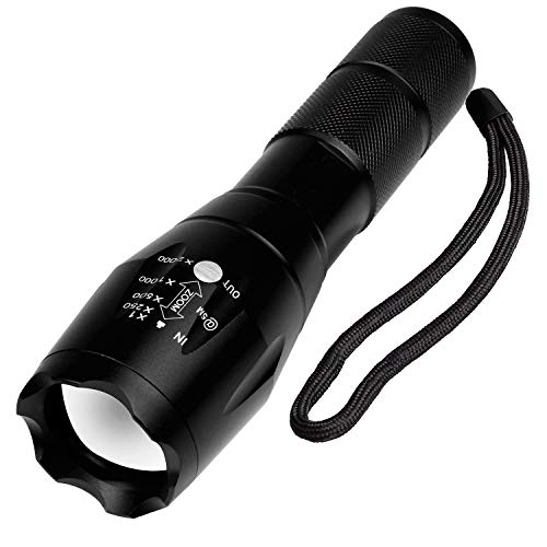 Image of Voroly Portable Ultra Bright Handheld LED Flashlight with Adjustable Focus and 5 Light Modes, Outdoor Water Resistant Torch, Powered Tactical Flashlight for Camping Hiking etc
