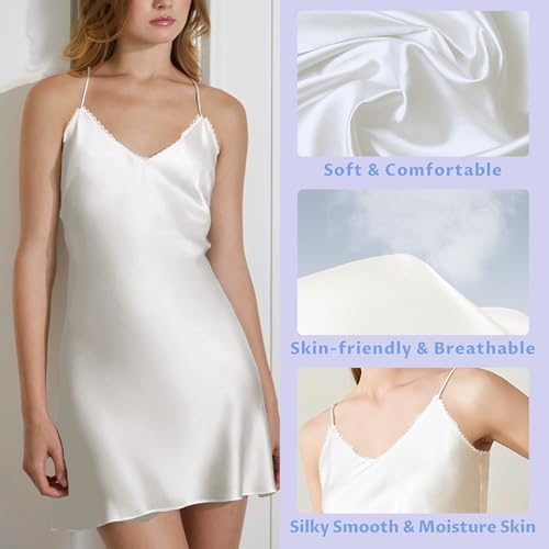 Image of Luxurious 100% Mulberry Silk Chemise - 19 Momme Sleeveless Nightgown