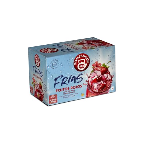 Té | Pompadour Infusión De Frutos Rojos Agua Fría Refrescante Sabor Dulce Y Afrutado Sin Teína 20 Bolsitas De 2,2 Gr