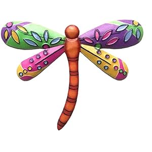 Dragonfly Wall Decor,Ornament Metalen Realistische Muur Ornament voor Achtertuin Patio Gazon Fence Decoraties Paars