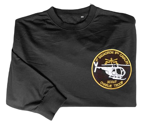 1st squadron charlie scout company 9th cavalry regiment embroidered shirt Black2