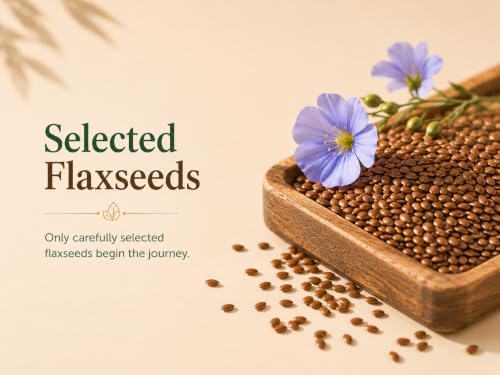 Image of Village-Organica Cold Pressed Flax Seeds Oil | Single Pressed | Pure & Natural | For Healthy Hair & Skin Flaxseed Oil | Alsi Ka Tel | Glass Bottle (100ml)