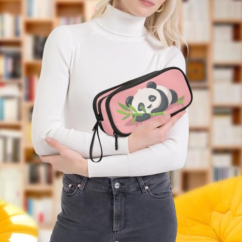 Image of Pencil Case Large Pen Bag with Zipper Panda Animal Cute