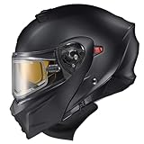 ScorpionEXO GT930 Cold Weather Adventure Snowmobile Modular Helmet Electric Shield with Breath Box and Bluetooth Ready Speaker Pockets Solid (Matte Black - Large)