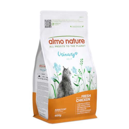 Almo Nature Urinary Help - Crocchette Gatto con Pollo Fresco - Supporto al Sistema Urinario con Glucosamina e Ridotti Livelli di Magnesio, Calcio e Fosforo - Sacco da 400g