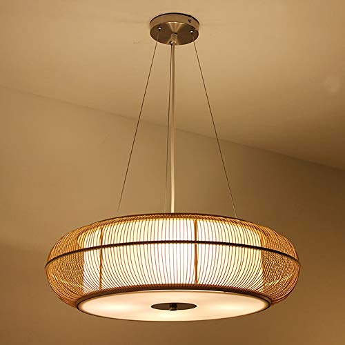 Lustre rotin ajustable en hauteur avec douille E27 style rétro loft