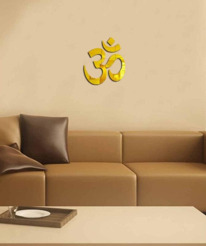 Image of VAH-Kya Bat Hai !! mandir Sticker, Stickers for mandir, Stickers for mandirs, om wall Decor, subh labh for Door Entrance, shubh labh for Home and Pooja Room Decor Items(OM Meditation Arcylic Sticker)