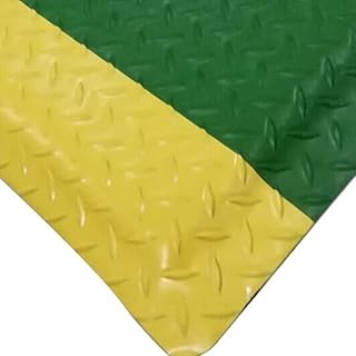 Tapete industrial de esponja antifugas, resistente a la suciedad, a la grasa y al aceite, con almohadillas de 20 mm de grosor, apto para uso industrial en áreas comerciales (color: verde y amarillo,