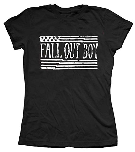 Fall Out Boy - Womens Split Flag T-Shirt, Size: Medium, Color: Black
