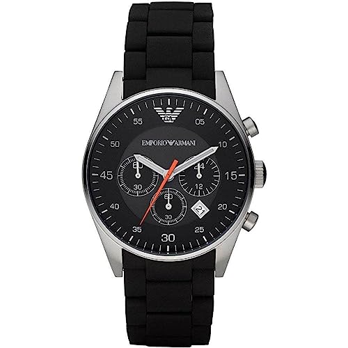 Emporio Armani Sport Silicone-wrapped Chronograph Black Dial Men's Watch #AR5858