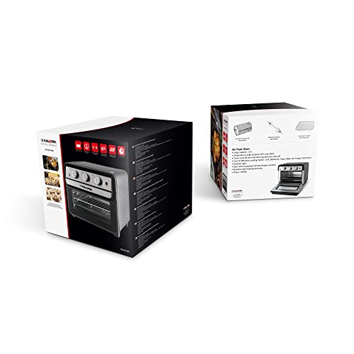 Team Kalorik TKG AFO 2000 Airfryeroven Heißluft- Ofen, Friteuse & Dörrautomat XL Garraum 22 L Fassungsvermögen inkl. Drehspieß, emailliertes Backblech, 1700 W, schwarz/grau – Bild 7
