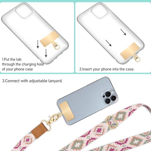 Image of Piefly Cell Phone Lanyard Crossbody Wrist Strap Adjustable for Women Boho | Travel Daily Cruise, Around the Neck, Hands-free, Universal, Fit Keys ID badge, Accessories, Compatible with Most Smartphones