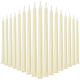 100 Pcs Ivory White Taper Candles 10 Inch (H) Dripless Tapered Candles Smokeless Long Candles Tall Unscented Dinner Candle for Household Wedding Party Home Decor Candlesticks, Long Burning