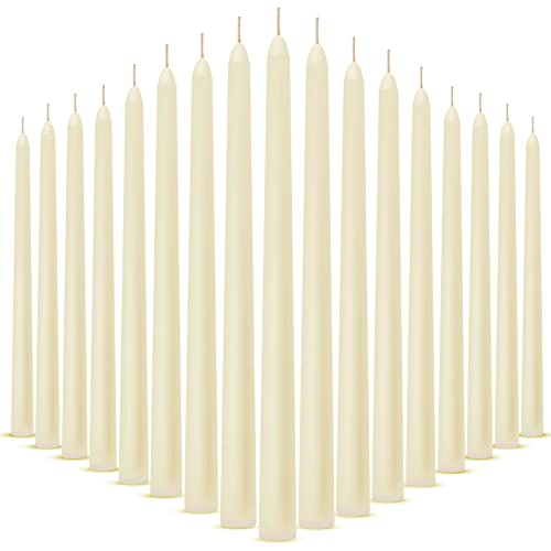 100 Pcs Ivory White Taper Candles 10 Inch (H) Dripless Tapered Candles Smokeless Long Candles Tall Unscented Dinner Candle for Household Wedding Party Home Decor Candlesticks, Long Burning