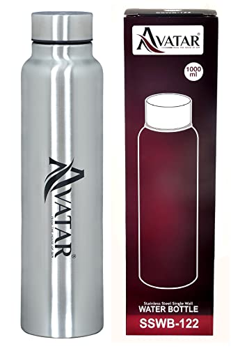 Image of AVATAR 1000 ML Stainless Steel 3 Pcs Plain Fridge Water Bottle /Refrigerator Bottle /Thunder(1000 ML) (3)