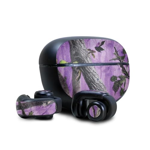 Image of Glossy Glitter Skin Compatible with Bose Ultra Open Earbuds - Purple Tree Camo - Premium 3M Vinyl Protective Wrap Decal Cover - Easy to Apply | Crafted in The USA by MightySkins