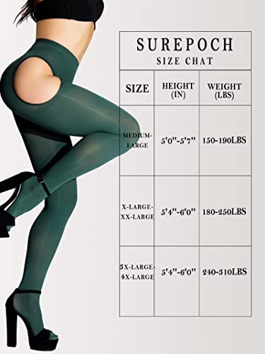 Image of SUREPOCH Suspender Tights for Women Plus Size Garter Belt White Control Top Pantyhose