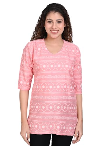 Image of OFEEFAN Women's Rayon Printed Short Kurtis - Pack of 2 | Ethnic Wear for Women | Regular Fit Comfortable Kurtas for Casual