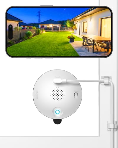 SYMYNELEC Window Cameras for Home Security: Indoor Camera for Outdoor Monitoring with 2K Full Color Night Vision Motion Human Vehicle Detection Easy Installation (Upgraded with Tilt Mount)
