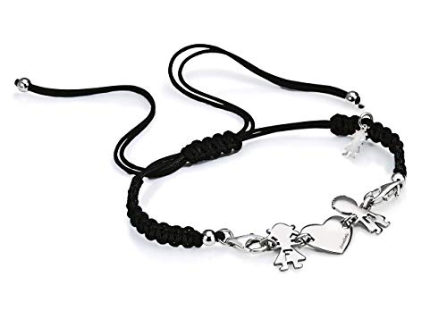 ibamboli - Bracciale Famiglia in Argento con 3 Soggetti Personalizzabili