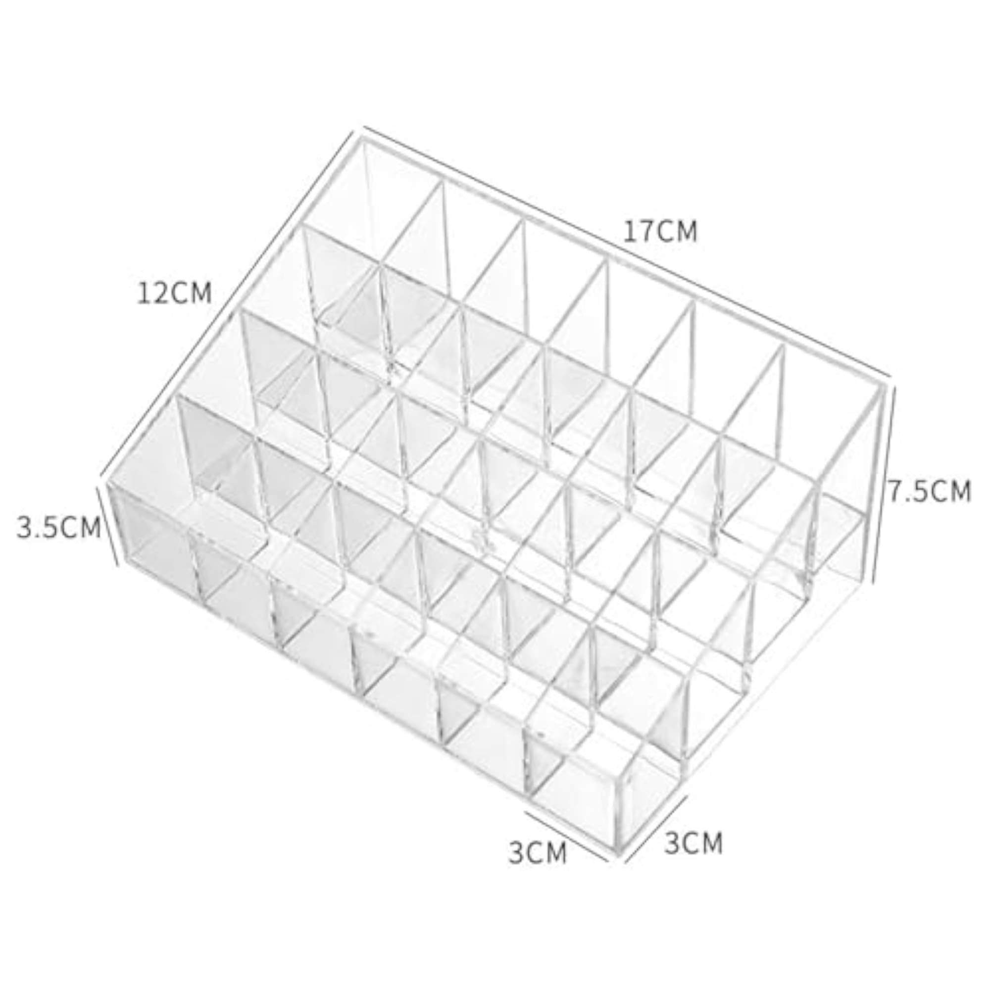 2x Lipstick Holder Case Clear Acrylic Storage for 24 Lipsticks
