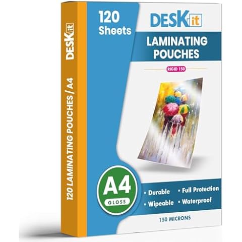 Deskit A4 Laminating Pouches, Glossy Finish Cover