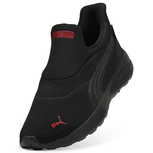 Puma SOFTRIDE Cosmic SLIPTECH Unisex-Sneaker, Schwarz, Schwarz, Rot, 8 UK