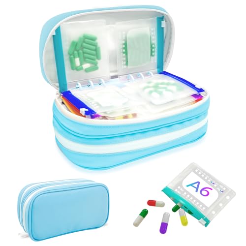 Timueetech XXL A6 Double-Compartment Waterproof Pill...