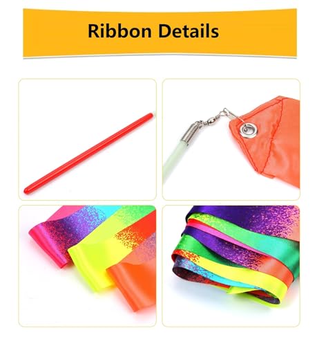 Dervea PARTY-FAVOR-RIBON-023 20 Pack Ribbon Dancing Wands Party Favors For Kids, Rainbow Birthday Decorations, Princess Party Supplies thumb #4