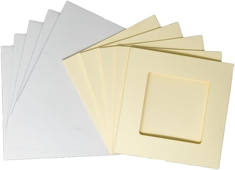 Square aperture square cards - Cream (Pack of 5)