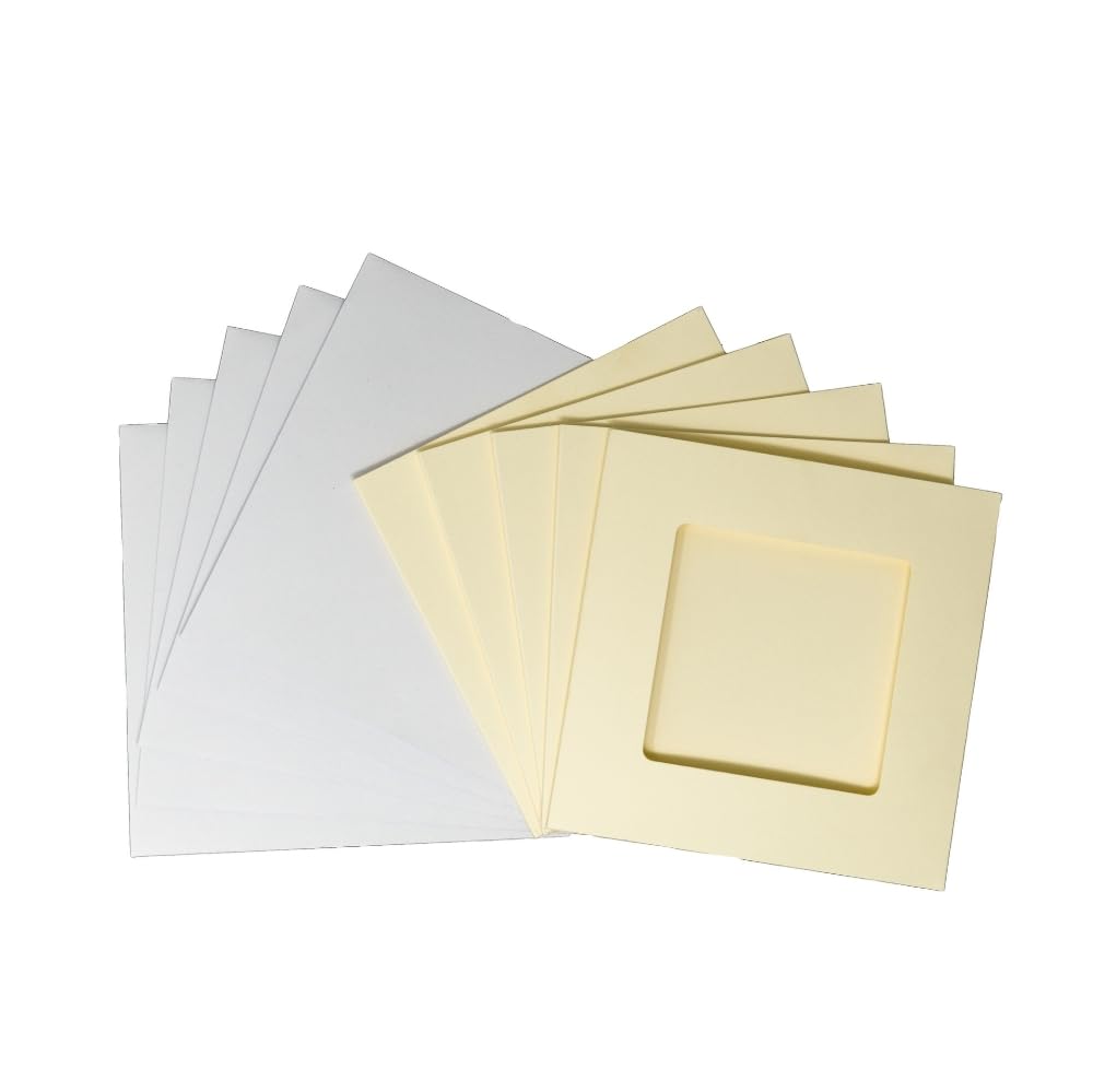 Stitchtastic Square aperture square cards - Cream (Pack of 5) — image 1