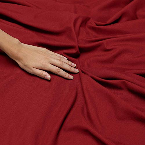 Image of 100% Cotton Duvet /Quilt Cover Set Hidden Zipper Closure 600TC Ultra Soft Durable for King Size Bed(Burgundy)