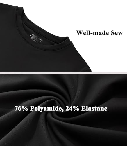 OMKAGI Double Lined Slim Fit T Shirts for Women Short Sleeve Crew Neck Crop Top3