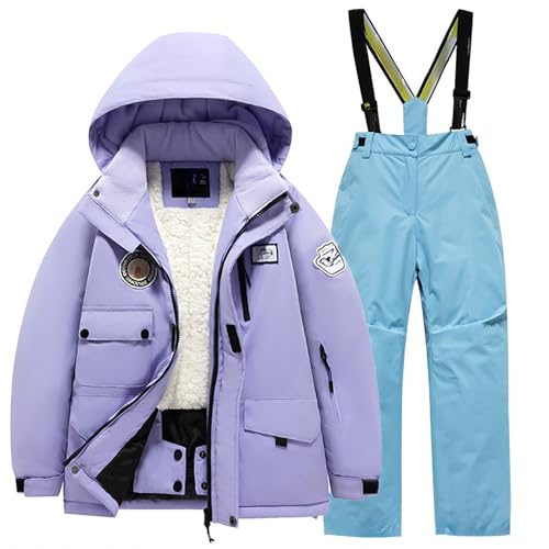 Combinaison de ski enfant unisexe avec veste et pantalon d'hiver