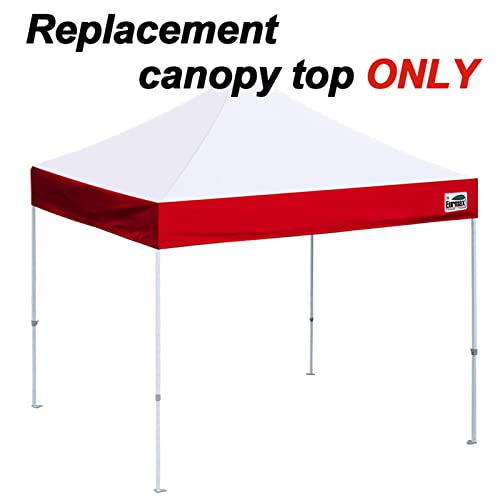 Image of Eurmax USA 10x10 Pop Up Canopy Replacement Top,Universal Instant Canopy Cover ONLY,Heavy Duty UPF 50+ UV Protection,Water & Wind Resistant Tarp,30+ Colors Available,Bonus 4 Sand Bags (White&Red)
