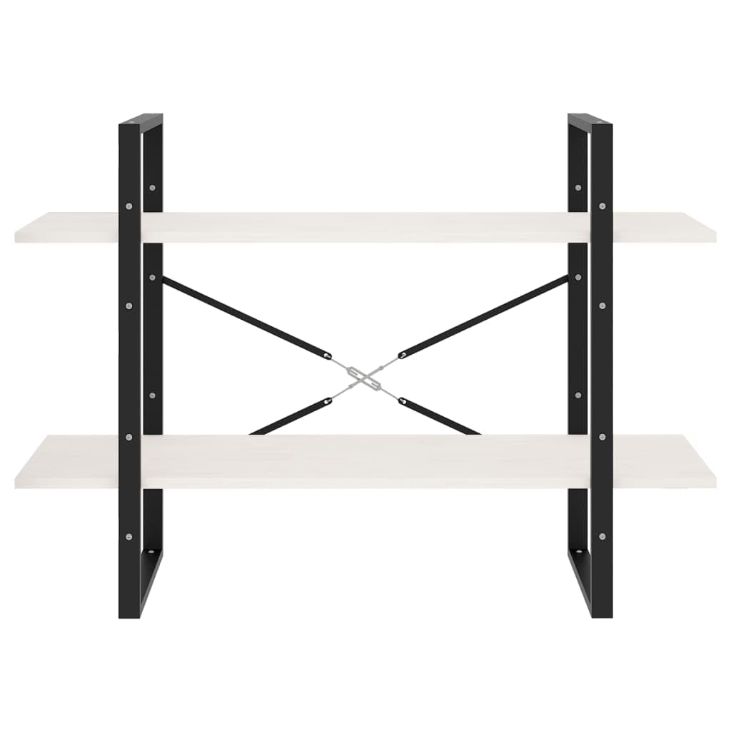 Bücherschrank Kiefer Massivholz 100x30x70 cm, Bücherregal mit 2 Ablagen in Weiß, Standregal für Bücher und Dekoration, pflegeleicht mit feuchtem Tuch