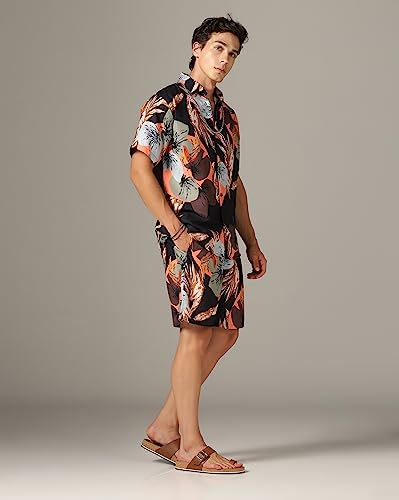 Image of GRECIILOOKS Co Ord Set for Men | Trendy Night Dress for Boys | Shirt and Shorts Combo for Lounge | Stylish Summer and Travel Outfit | Men's Matching Two-Piece for Vacation