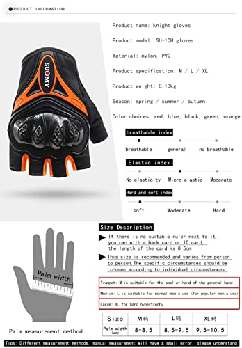 Glmco Motorcycle Gloves Men Half Finger Breathable Mesh Motorbike Gloves Hard Knuckle Touchscreen Motocross Sport Gloves For Bmx Atv Mtb Racing Cycling (Blue, Medium) #TOP2